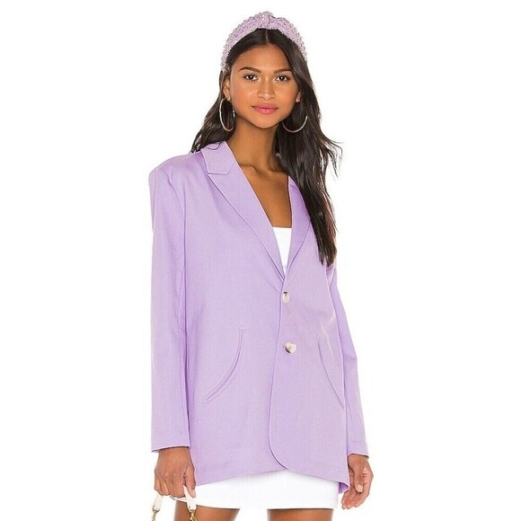 L'Academie size small Lilac lavender purple oversized fit Annie Blazer jacket - Picture 1 of 9